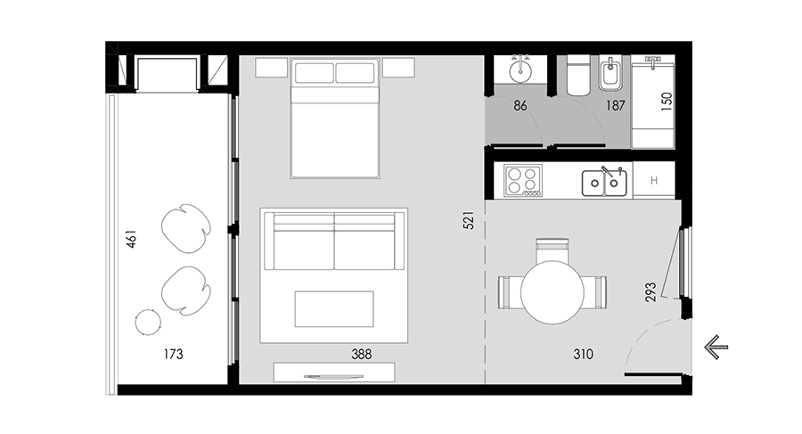 Plano 2 ambientes