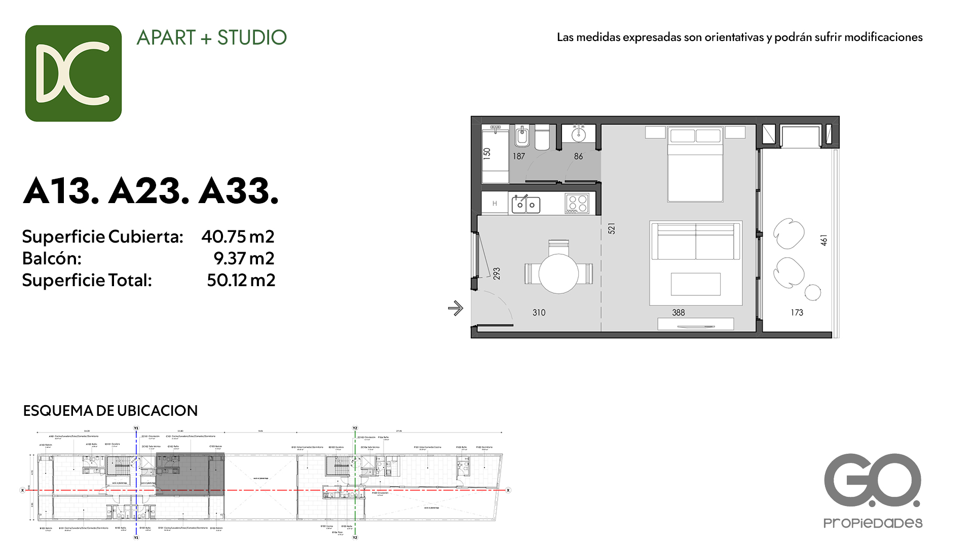 Ficha A13 · A23 · A33 — 50.12 m²